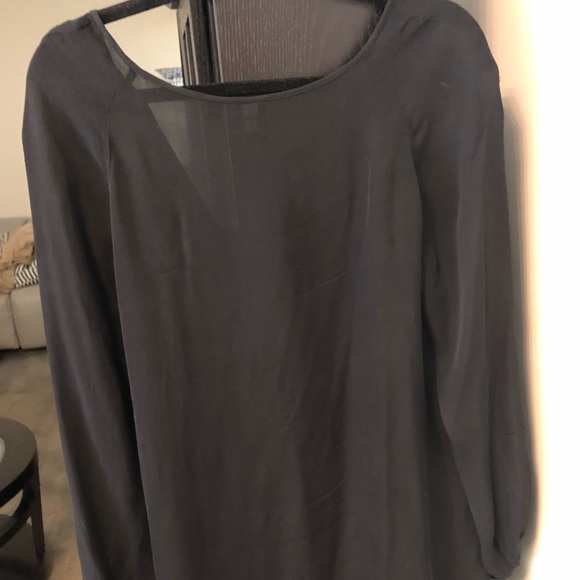 Black Saks Fifth Avenue Silk Blouse Large - Picture 3 of 7